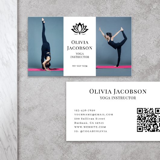Yoga Instructor Foto Visitekaartje