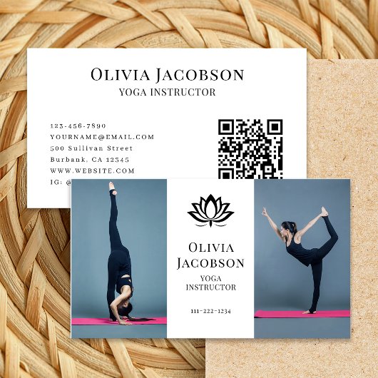 Yoga Instructor Foto Visitekaartje