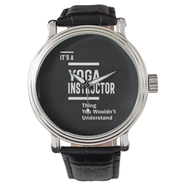 Yoga Instructor Functie Titel Cadeautje Horloge (Voorkant)