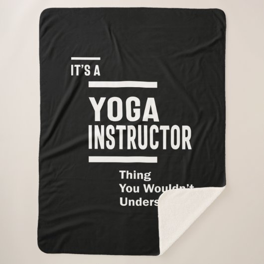 Yoga Instructor Functie Titel Cadeautje Sherpa Deken (Voorkant)