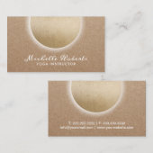 Yoga Instructor Ggloed Gold Circle Rustic Kraft Visitekaartje (Voorkant / Achterkant)