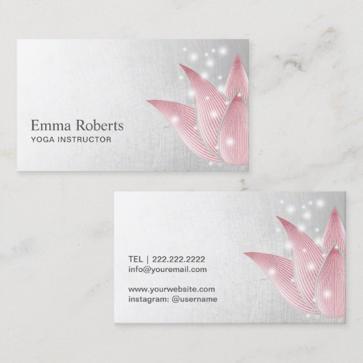 Yoga Instructor Glotus Healing Spa Elegant Visitekaartje (Voorkant / Achterkant)