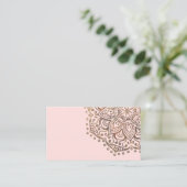 Yoga Instructor Gold  | Abstract Floral Mandala Visitekaartje (Staand voorkant)