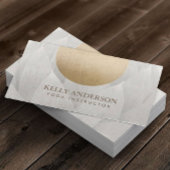 Yoga Instructor Gold Circle Lotus Floral Linen Visitekaartje