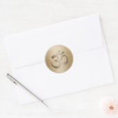 Yoga Instructor Gold Circle Om Symbol Ronde Sticker (Envelop)