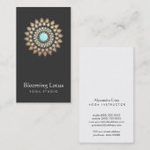 Yoga Instructor Gold en Turquoise Lotus Logo Visitekaartje (Voorkant / Achterkant)
