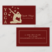 Yoga Instructor, Gold Glitter Women Visitekaartje (Voorkant / Achterkant)
