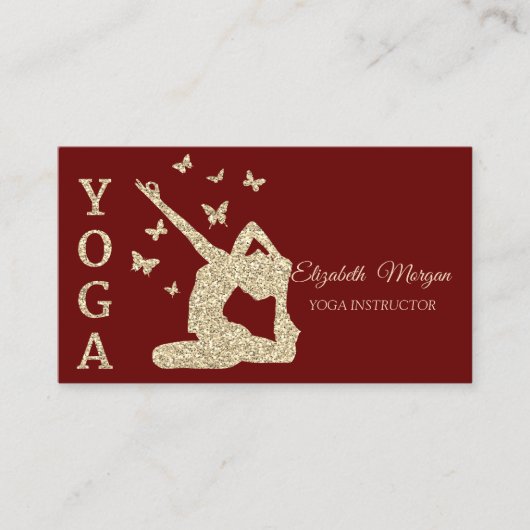 Yoga Instructor, Gold Glitter Women Visitekaartje (Voorkant)