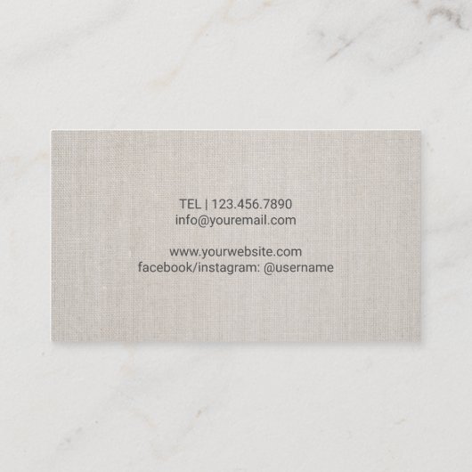 Yoga Instructor Gold Life Tree Linen Visitekaartje (Achterkant)