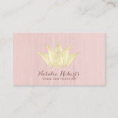 Yoga Instructor Gold Lotus Flower Blush Pink Spa Visitekaartje (Voorkant)