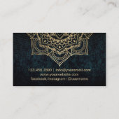 Yoga Instructor Gold Lotus Mandala Dark Visitekaartje (Achterkant)