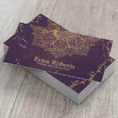 Yoga Instructor Gold Lotus Mandala  Paars Visitekaartje