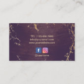 Yoga Instructor Gold Lotus Mandala  Paars Visitekaartje (Achterkant)