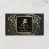 Yoga Instructor  Gold Mandala & Om Sign Visitekaartje (Voorkant)