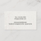 Yoga Instructor Gold Meditation Pose Elegant Linen Visitekaartje (Achterkant)