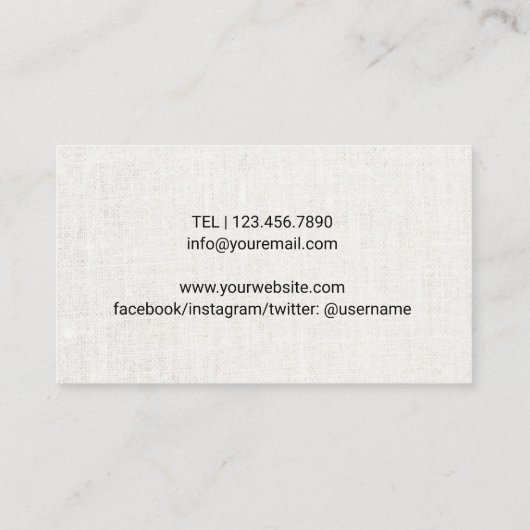 Yoga Instructor Gold Meditation Pose Elegant Linen Visitekaartje (Achterkant)