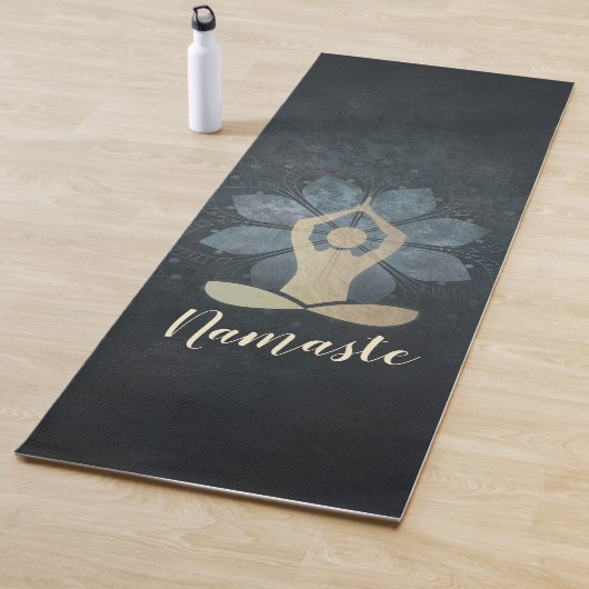 Yoga Instructor Gold Meditation Pose Mandala Sign Yogamat (In situ)
