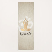 Yoga Instructor Gold Meditation Pose Om Symbol Yogamat (Voorkant)