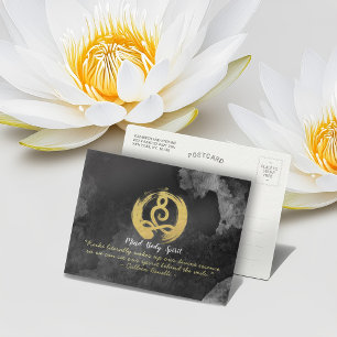 Yoga Instructor Gold Meditation Posture Zen Symboo Briefkaart