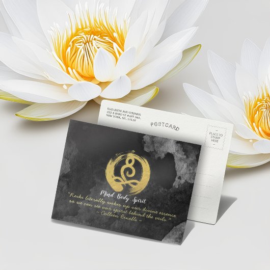 Yoga Instructor Gold Meditation Posture Zen Symboo Briefkaart