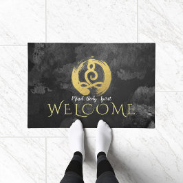 Yoga Instructor Gold Meditation Posture Zen Symboo Deurmat