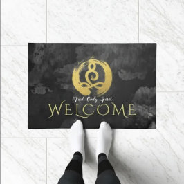Yoga Instructor Gold Meditation Posture Zen Symboo Deurmat