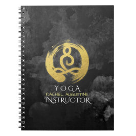 Yoga Instructor Gold Meditation Posture Zen Symboo Notitieboek