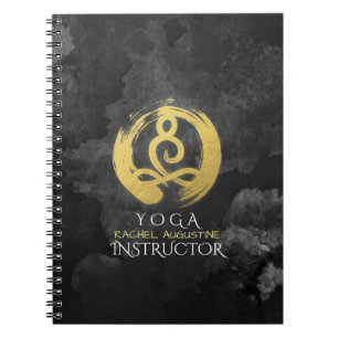 Yoga Instructor Gold Meditation Posture Zen Symboo Notitieboek