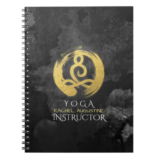 Yoga Instructor Gold Meditation Posture Zen Symboo Notitieboek (Voorkant)