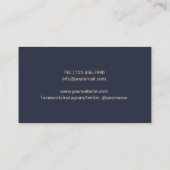 Yoga Instructor Gold Om Symbol Navy Meditation Visitekaartje (Achterkant)