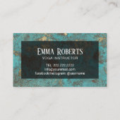 Yoga Instructor Gold Om Symbol Turquoise Visitekaartje (Achterkant)