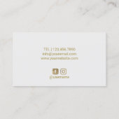 Yoga Instructor Gold om Symbol White Lotus Flower Visitekaartje (Achterkant)