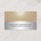 Yoga Instructor Gold Rays Modern Silver Visitekaartje (Achterkant)