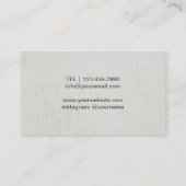 Yoga Instructor Gold Tree Elegant Linen Visitekaartje (Achterkant)