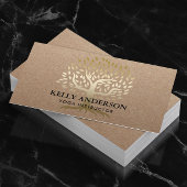 Yoga Instructor Gold Tree Rustic Kraft Visitekaartje