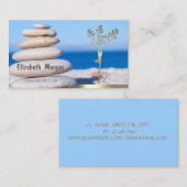 Yoga Instructor Gold Tree Women Silhouette Stones Visitekaartje (Voorkant / Achterkant)