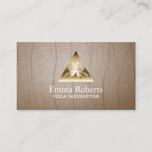 Yoga Instructor Gold Triangle Lotus Logo  Visitekaartje (Voorkant)