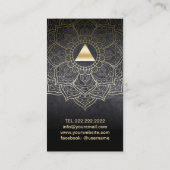 Yoga Instructor Gold Triangle Lotus Mandala Visitekaartje (Achterkant)