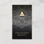Yoga Instructor Gold Triangle Lotus Mandala Visitekaartje (Voorkant)