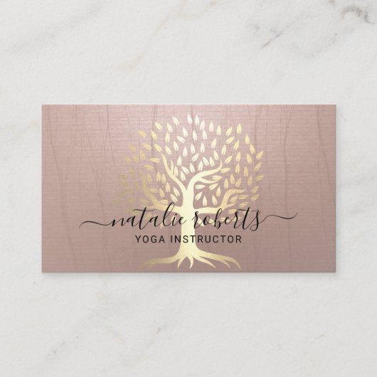 Yoga Instructor Gold Zen Tree Spa Visitekaartje (Voorkant)