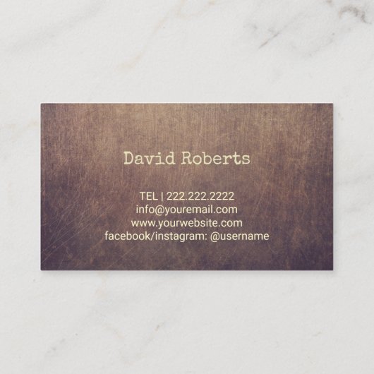 Yoga Instructor  goud en leder Visitekaartje (Achterkant)