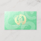Yoga Instructor Green Gold Meditation Pose ZEN OM Visitekaartje (Voorkant)