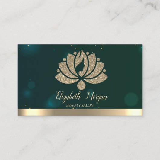 Yoga Instructor Green, Lotus Beauty Salon Visitekaartje (Voorkant)