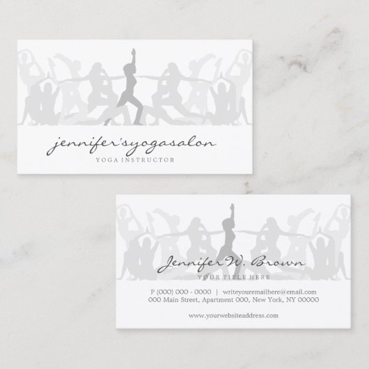 Yoga Instructor Gym Practice Poses Asana Visitekaartje (Voorkant / Achterkant)