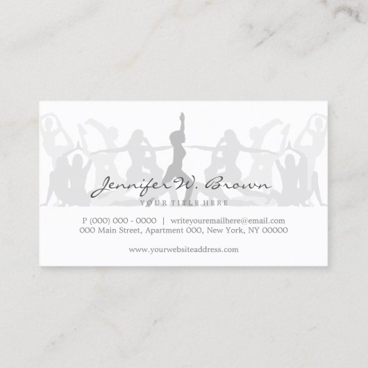 Yoga Instructor Gym Practice Poses Asana Visitekaartje (Achterkant)