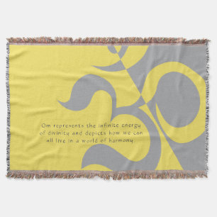 Yoga Instructor Illuminining Yellow Grey OM offert Deken