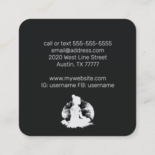 Yoga Instructor in Tree Pose Vierkante Visitekaartje (Achterkant)