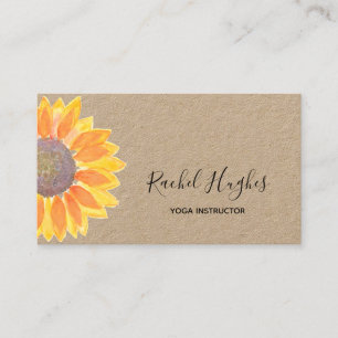 Yoga Instructor Kraft Paper van de moderne zonnebl Visitekaartje