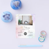 Yoga Instructor Lessen Foto Logo Waterverf Boho Flyer (Enkel)