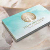Yoga Instructor Life Coach Gold Tree Waterverf Visitekaartje